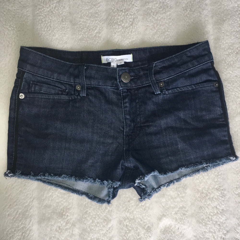 BCBG dark denim shorts